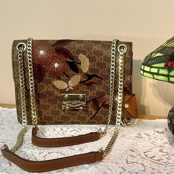 Karl Lagerfeld Handbags - Karl Lagerfeld  Flower & Butterfly Crossbody Bag Certified Authentic 🔥EUC🔥